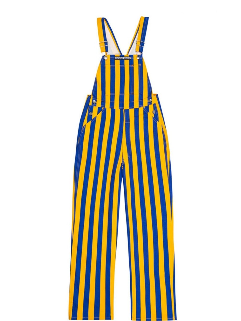 Game Bibs Overall Striped Unisex Blue Yellow